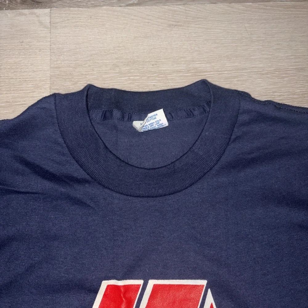 Vintage 1980s Adidas T Shirt Men's Medium Navy Blue Single Stitch